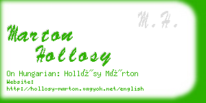 marton hollosy business card